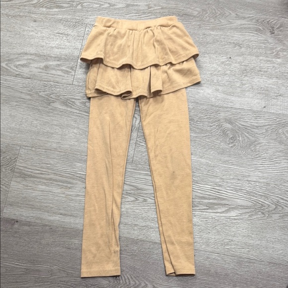 None Other - Kids Tan Ruffle Leggings